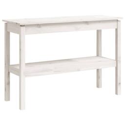 Berkfield Home Console Table White 110x40x75 cm Solid Wood Pine - Size: 110 x 40 x 75 cm