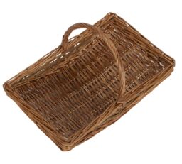 Red Hamper Wicker Unpeeled Willow Garden Trug Basket in Brown - Size: Small - thumbnail 2