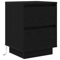 Berkfield Home Bedside Cabinet with LED Lights¬†Black 38x34x50 cm in Black - Size: 38 x 34 x 50 cm - thumbnail 3