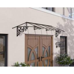 Palram Patio Cover Lily Extendable Canopy Door Awning Kit 3600 Clear L370.2cm in Black - thumbnail 2
