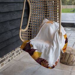 Benjamin Tate Design Orange & Purple Autumn Blanket in Natural - Size: 120 cm x 150 cm - thumbnail 4