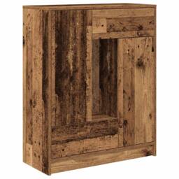 Berkfield Home Sideboard with Drawers & Doors Old Wood 73x31x90 cm in Brown - Size: 73 x 31 x 90 cm - thumbnail 1