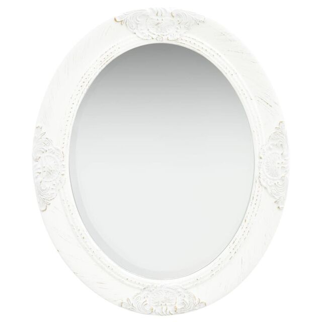 Berkfield Home Wall Mirror Baroque Style 50x60 cm White - image 1