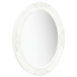 Berkfield Home Wall Mirror Baroque Style 50x60 cm White - thumbnail 2