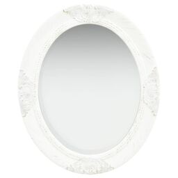 Berkfield Home Wall Mirror Baroque Style 50x60 cm White - thumbnail 1