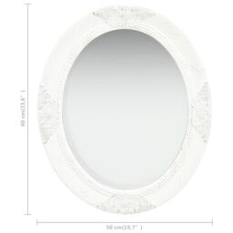 Berkfield Home Wall Mirror Baroque Style 50x60 cm White - thumbnail 6