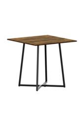 Living and Home Industrial Style Dining Table with Metal Base in Brown - thumbnail 4