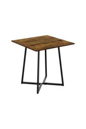 Living and Home Industrial Style Dining Table with Metal Base in Brown - thumbnail 3