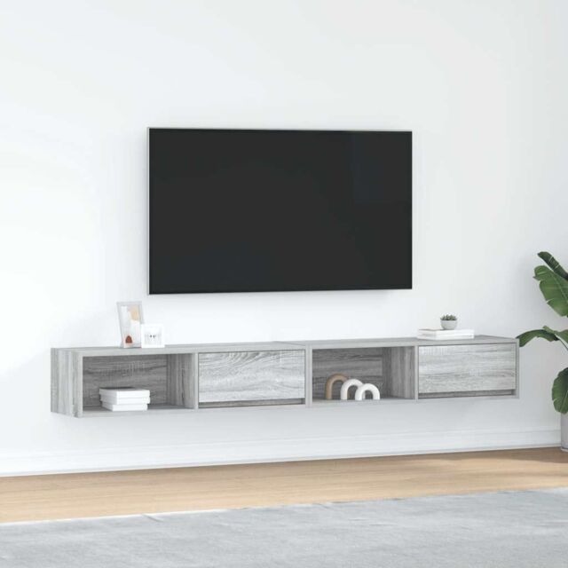 Berkfield Home TV Cabinets 2 pcs Grey Sonoma 100x31x25.5 cm Engineered Wood - image 1