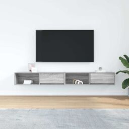 Berkfield Home TV Cabinets 2 pcs Grey Sonoma 100x31x25.5 cm Engineered Wood - thumbnail 3