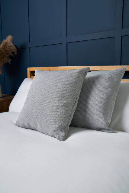 BHS Snow Fleece Cushion in Silver - Size: 45 cm x 45 cm - image 1