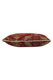 Paoletti Shiraz Traditional Jacquard Pipe Trimmed Cushion in Burgundy - Size: 45 cm x 45 cm - thumbnail 2