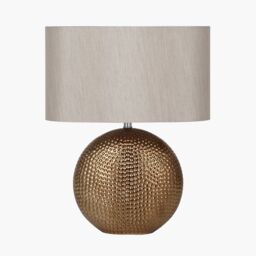 Ruma Set of 2 Mabel Bronze Dot Textured Ceramic Table Lamp - thumbnail 5
