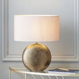 Ruma Set of 2 Mabel Bronze Dot Textured Ceramic Table Lamp - thumbnail 4