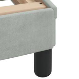 Berkfield Home Bed with Mattress Light Grey Single Velvet - thumbnail 6