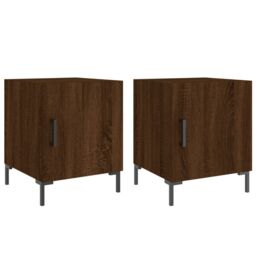 Berkfield Home Bedside Cabinets 2 pcs Brown Oak 40x40x50 cm Engineered Wood - Size: 40 x 40 x 50 cm - thumbnail 2