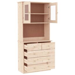 Berkfield Home Highboard ALTA 77x35x165 cm Solid Wood Pine in Brown - Size: 77 x 35 x 165 cm - thumbnail 4