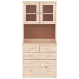 Berkfield Home Highboard ALTA 77x35x165 cm Solid Wood Pine in Brown - Size: 77 x 35 x 165 cm - thumbnail 3