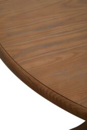 Orsina Oak Wood Round Dining Table, Vintage Dining Room Table with Carved Base, Artistic Dining Table for Kitchen in Natural - thumbnail 4