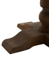 Orsina Oak Wood Round Dining Table, Vintage Dining Room Table with Carved Base, Artistic Dining Table for Kitchen in Natural - thumbnail 5