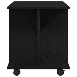 Berkfield Home TV Cabinet with Castors Black Oak 80x40x45 cm Engineered Wood - Size: 80 x 40 x 45 cm - thumbnail 6