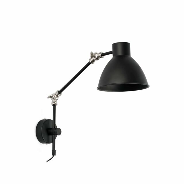Netlighting Celia Adjustable 1 Light Indoor Wall Light Black E14 - image 1