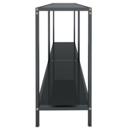 Berkfield Home Console Table Black 140x35x75.5 cm Tempered Glass - thumbnail 4