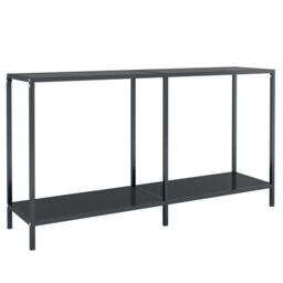 Berkfield Home Console Table Black 140x35x75.5 cm Tempered Glass - thumbnail 2