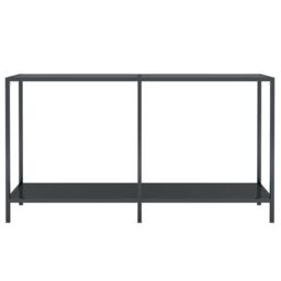 Berkfield Home Console Table Black 140x35x75.5 cm Tempered Glass - thumbnail 3