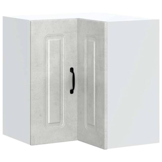 Berkfield Home Kitchen Wall Corner Cabinet Kalmar Concrete Grey Engineered Wood - image 1