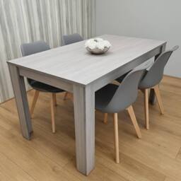 KOSY KOALA Modern Grey Dining Table Set With 4 Grey Chairs Dining Room Furniture