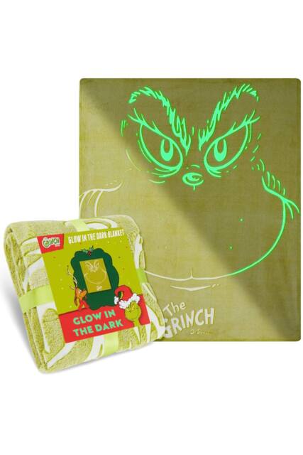 The Grinch Glow in the Dark Blanket Christmas Gift in Green - image 1