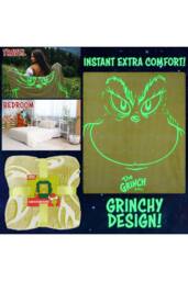 The Grinch Glow in the Dark Blanket Christmas Gift in Green - thumbnail 3