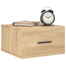 Berkfield Home Wall-mounted Bedside Cabinet Sonoma Oak 35x35x20 cm in Brown - Size: 35 x 35 x 20 cm - thumbnail 3