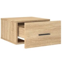 Berkfield Home Wall-mounted Bedside Cabinet Sonoma Oak 35x35x20 cm in Brown - Size: 35 x 35 x 20 cm - thumbnail 6