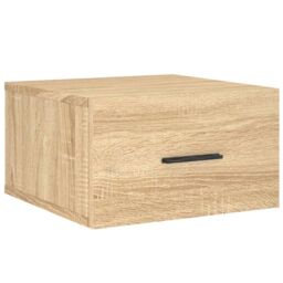 Berkfield Home Wall-mounted Bedside Cabinet Sonoma Oak 35x35x20 cm in Brown - Size: 35 x 35 x 20 cm - thumbnail 2