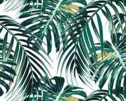 Origin Murals Tropical Leaves Wall Mural in Green - Size: W350 cm x H280 cm - thumbnail 4