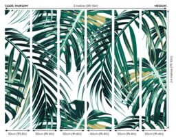 Origin Murals Tropical Leaves Wall Mural in Green - Size: W350 cm x H280 cm - thumbnail 5