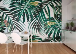 Origin Murals Tropical Leaves Wall Mural in Green - Size: W350 cm x H280 cm - thumbnail 3