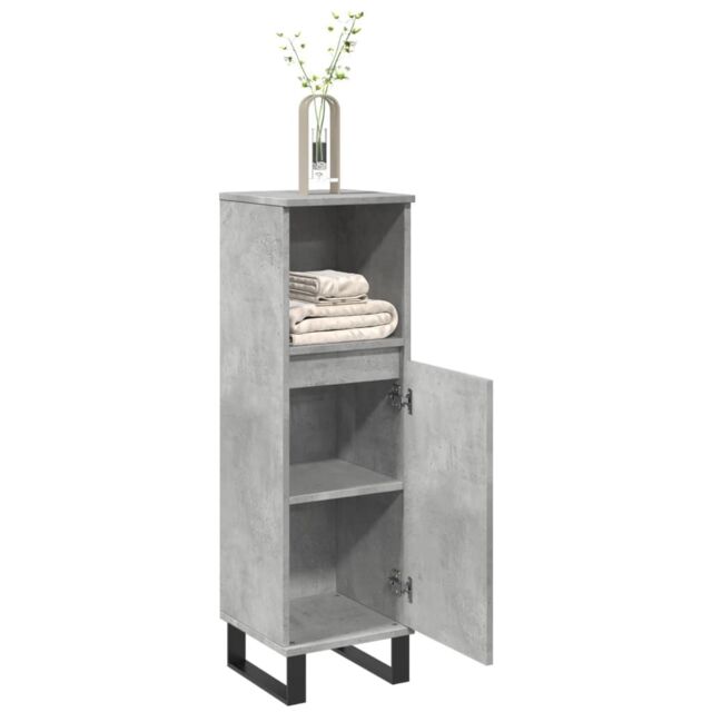 Berkfield Home Bathroom Cabinet Concrete Grey 30x30x100 cm Engineered Wood - Size: 30 x 30 x 100 cm - image 1