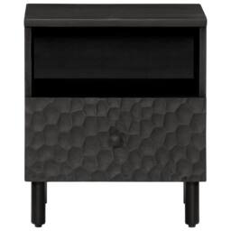 Berkfield Home Beautiful Bedside Cabinets 2 pcs Black 40x33x46 cm Solid Wood Mango - Size: 40 x 33 x 46 cm - thumbnail 4
