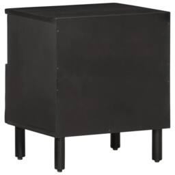 Berkfield Home Beautiful Bedside Cabinets 2 pcs Black 40x33x46 cm Solid Wood Mango - Size: 40 x 33 x 46 cm - thumbnail 6