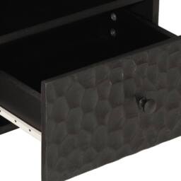 Berkfield Home Beautiful Bedside Cabinets 2 pcs Black 40x33x46 cm Solid Wood Mango - Size: 40 x 33 x 46 cm - thumbnail 8