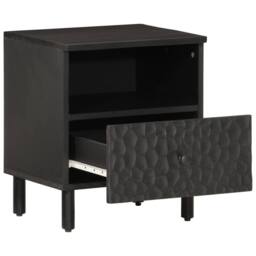 Berkfield Home Beautiful Bedside Cabinets 2 pcs Black 40x33x46 cm Solid Wood Mango - Size: 40 x 33 x 46 cm - thumbnail 1