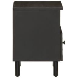 Berkfield Home Beautiful Bedside Cabinets 2 pcs Black 40x33x46 cm Solid Wood Mango - Size: 40 x 33 x 46 cm - thumbnail 5
