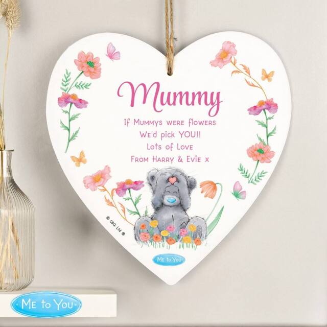Personalised Memento Company Women's Personalised Me to You Flowery Hanging Heart Ornament in White - image 1
