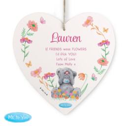 Personalised Memento Company Women's Personalised Me to You Flowery Hanging Heart Ornament in White - thumbnail 5