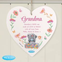 Personalised Memento Company Women's Personalised Me to You Flowery Hanging Heart Ornament in White - thumbnail 3