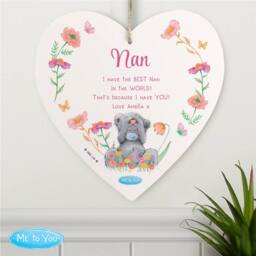 Personalised Memento Company Women's Personalised Me to You Flowery Hanging Heart Ornament in White - thumbnail 4