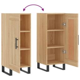 Berkfield Home Sideboard Sonoma Oak 34.5x34x90 cm Engineered Wood in Natural - thumbnail 9